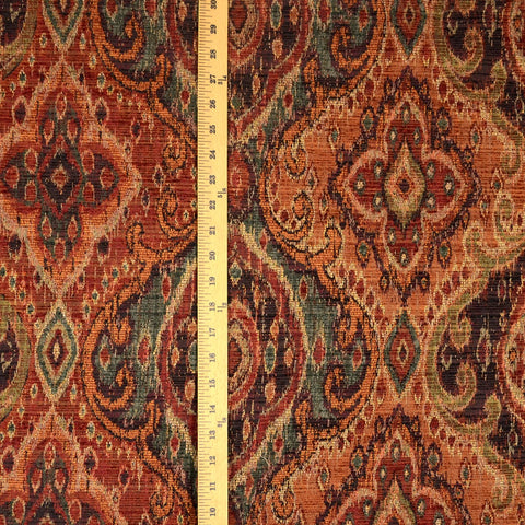 M9842 Garnet Tapestry Damask Upholstery Fabric