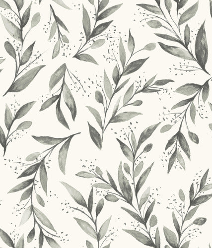 Olive Branch Charcoal Magnolia Home Vol. II Wallpaper