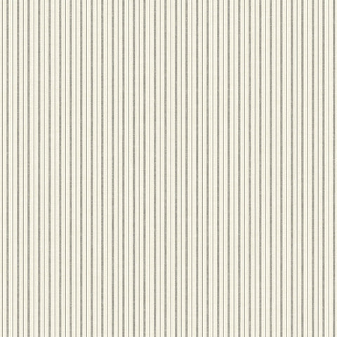 French Ticking Charcoal/Black Magnolia Home Vol. II Wallpaper