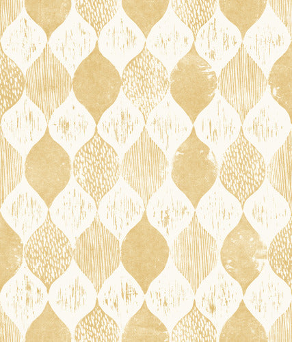 Woodblock Print Yellow Magnolia Home Vol. II Wallpaper