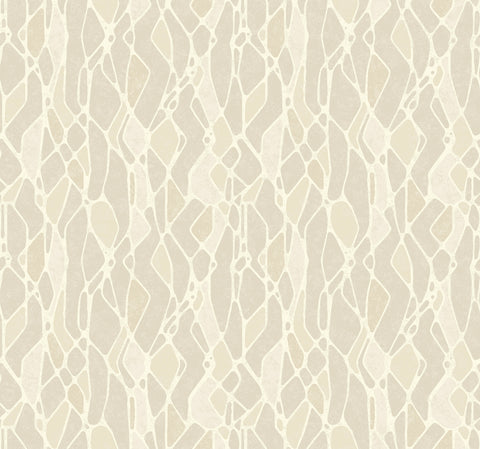 NA0509 Taupe Stained Glass Wallpaper