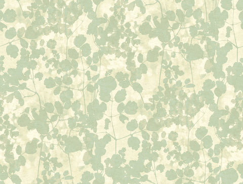 NA0517 Green Pressed Leaves Wallpaper