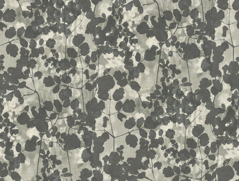 NA0521 Dark Grey Pressed Leaves Wallpaper
