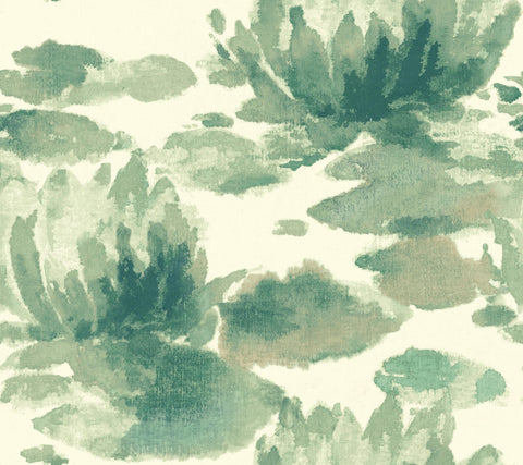 NA0526 Green Water Lily Wallpaper