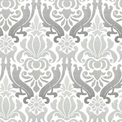NU1827 Grey Nouveau Damask Peel And Stick Wallpaper