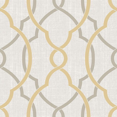 NU1695 Sausalito Taupe/Yellow Peel and Stick Wallpaper