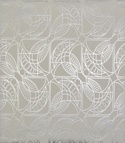 NW3524 Cartouche White/Silver Wallpaper