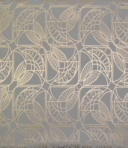NW3525 Cartouche Grey/Gold Wallpaper