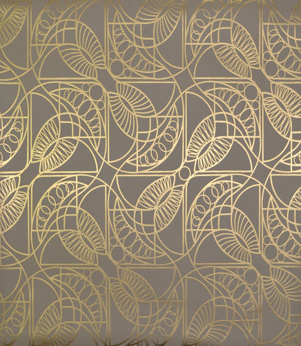 NW3526 Cartouche Khaki/Gold Wallpaper