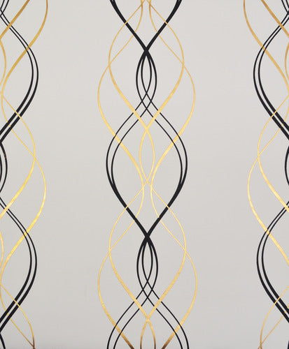 NW3548 Aurora Black/White/Gold Wallpaper