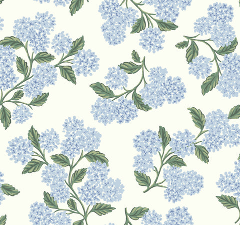 RI5143 Blue/White Hydrangea Wallpaper