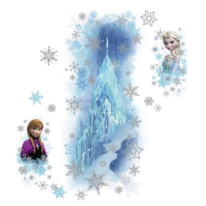 Murals Frozen Ice Palace with Elsa and Anna Giant Wall Decal with Glitter Mural