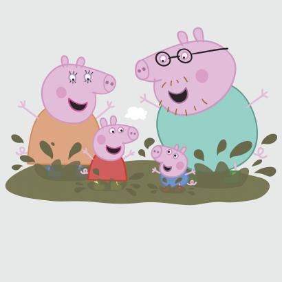 Murals Peppa and Family Muddy Puddles Giant Wall Decals Mural