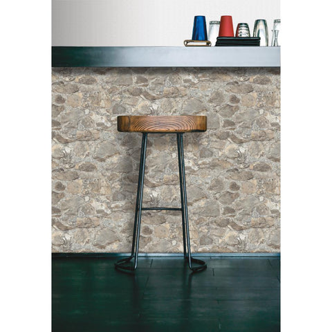 RMK9096WP Weathered Stone Peel & Stick Wallpaper