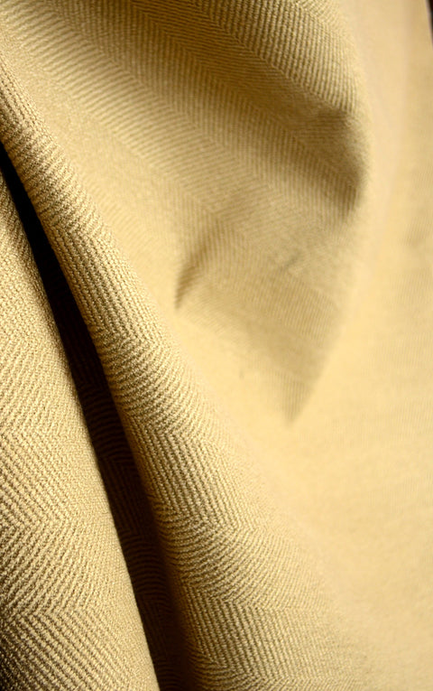 Gold Herringbone Upholstery Fabric Jumper Smock Mocha