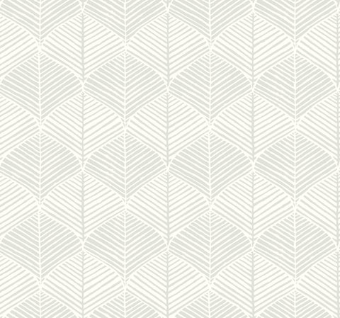 SS2565 White Gray Palm Thatch Wallpaper