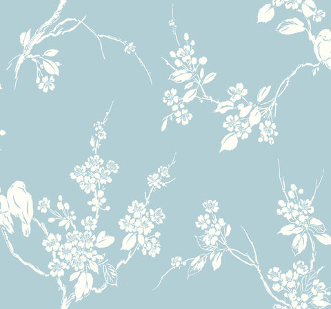 SS2593 Blue Imperial Blossoms Branch Wallpaper