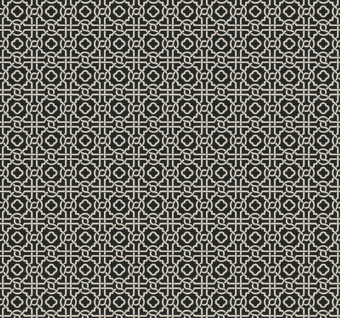 SS2596 Black Taupe Pergola Lattice Wallpaper