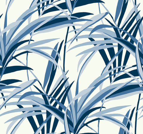 TC2602 Blue White Tropical Paradise Wallpaper