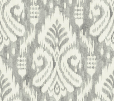 TC2643 Gray Hawthorne Ikat Wallpaper