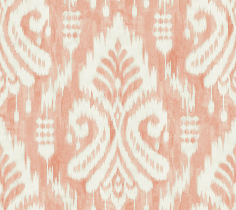 TC2646 Coral Hawthorne Ikat Wallpaper