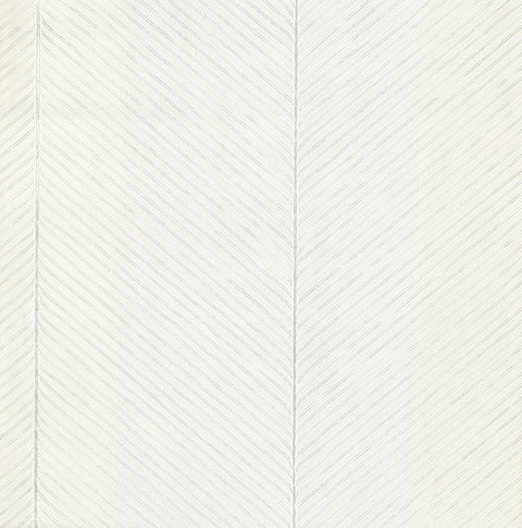 TC2692 White Silver Palm Chevron Wallpaper