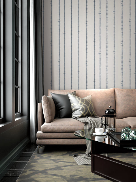 TD1001 Blues Batik Stripe Wallpaper
