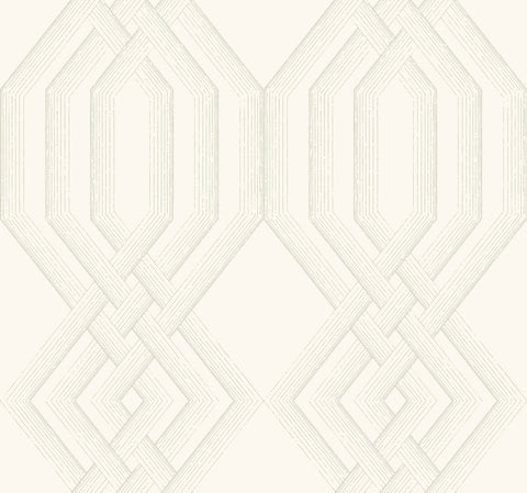 TL1910 Taupe Ettched Lattice Wallpaper