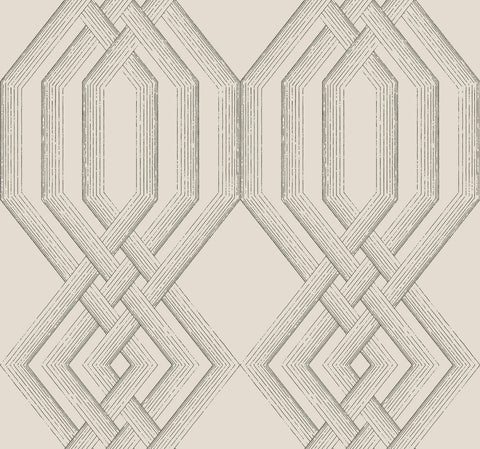 TL1911 Gray Ettched Lattice Wallpaper