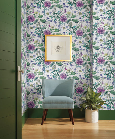 TL1920 Violet Midsummer Floral Wallpaper