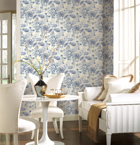 TL1921 Blue Midsummer Floral Wallpaper