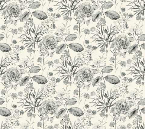 TL1922 Gray Midsummer Floral Wallpaper