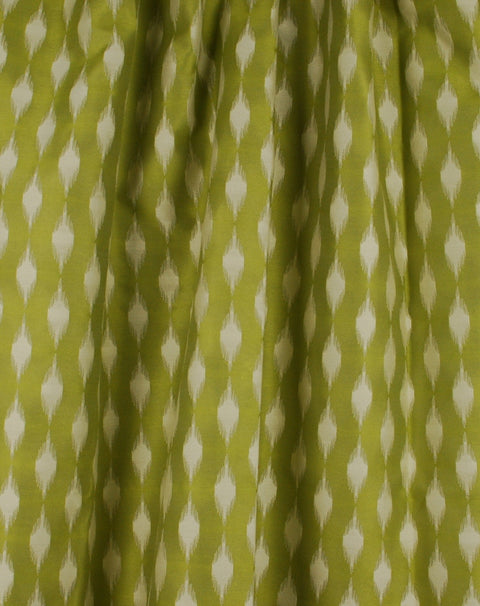 Wayang Grass Green Ikat Fabric