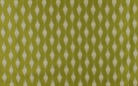 Wayang Grass Green Ikat Fabric