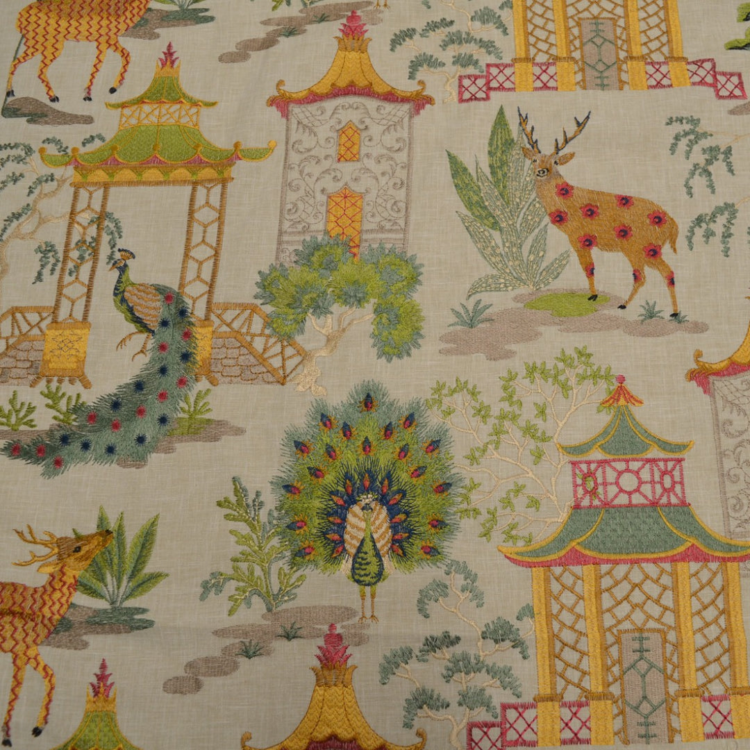 Asian Toile Fabric | Chinoiserie Fabric by the Yard