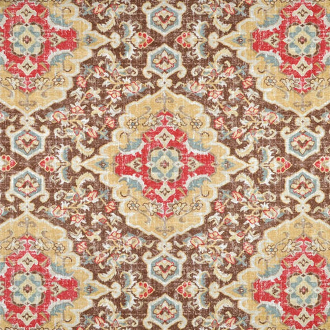 Red Brown Medallion Print Jaipur 389 Moroccan Red Covington Fabric