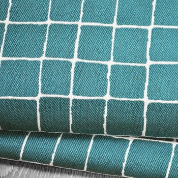 Squared Away Aqua Culp Fabric