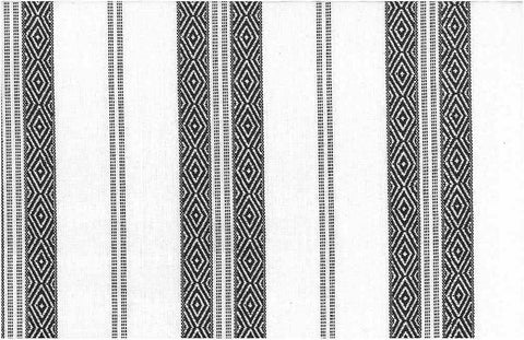 Berber Stripe Black On White Laura Kiran Fabric