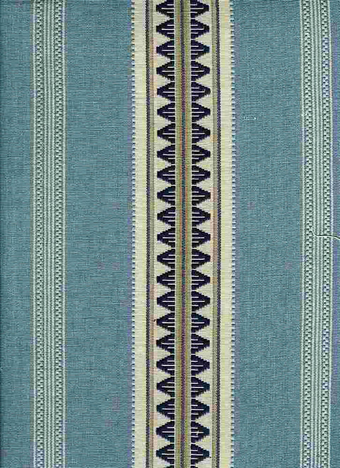 Catalan Stripe Blues Laura Kiran Fabric