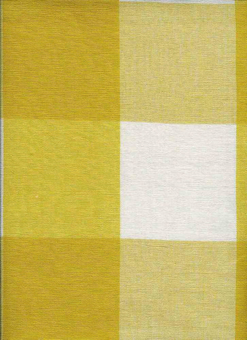 Four Inch Check 3163 White Yellow Laura Kiran Fabric