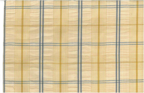 Hampton Seersucker Yellow Blue Laura Kiran Fabric