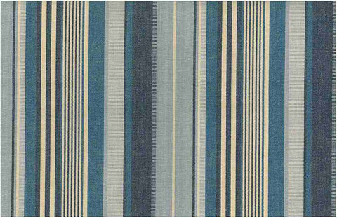 Island Stripe Blue Cream Laura Kiran Fabric