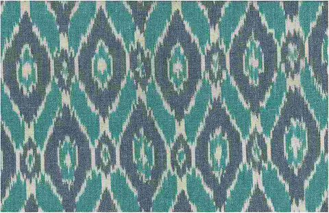 Istanbul Ikat Blue Turquoise Laura Kiran Fabric