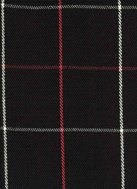 Linear Plaid Black Red White Laura Kiran Fabric