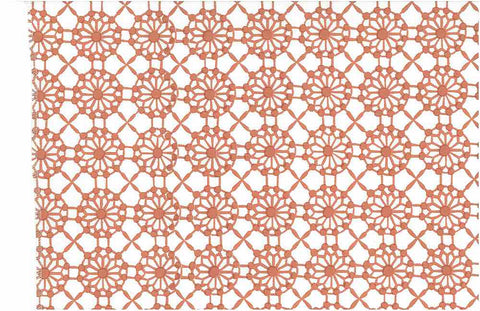 Mahal Print Coral White Laura Kiran Fabric