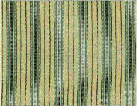 Moroccan Stripe Green Laura Kiran Fabric
