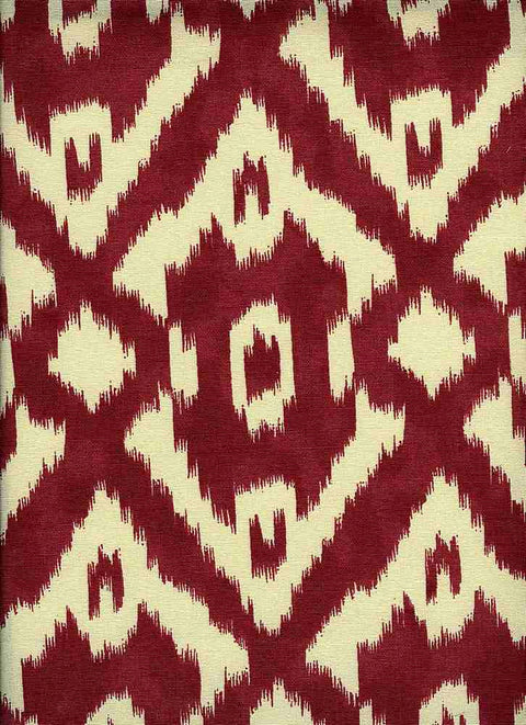 New Caravan Ikat Print Berry Laura Kiran Fabric