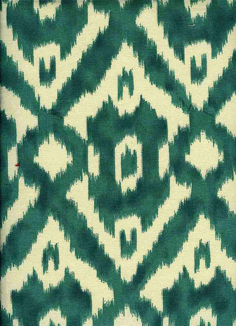 New Caravan Ikat Print Turquoise Laura Kiran Fabric