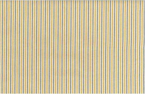 Nantucket Pinstripe Blue Yellow Laura Kiran Fabric