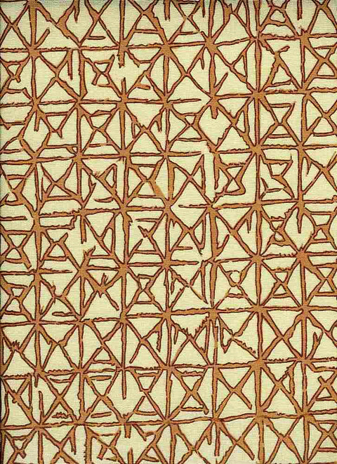 Rattan Print Cantaloupe Laura Kiran Fabric